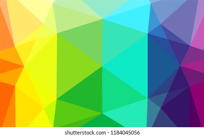 Light Multicolor, Rainbow vector abstract mosaic backdrop. Triangular geometric sample with gradient.  A completely new design for your business.