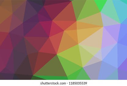 Light Multicolor, Rainbow vector abstract mosaic background. Geometric illustration in Origami style with gradient.  The completely new template can be used for your brand book.