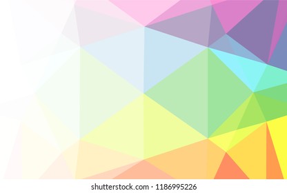 Light Multicolor, Rainbow vector abstract polygonal cover. An elegant bright illustration with gradient. The template can be used as a background for cell phones.