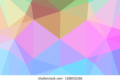 Light Multicolor, Rainbow vector abstract polygonal cover. A completely new color illustration in a vague style. A completely new template for your business design.