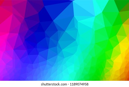Light Multicolor, Rainbow vector abstract polygonal cover. Colorful abstract illustration with gradient. Brand new style for your business design.