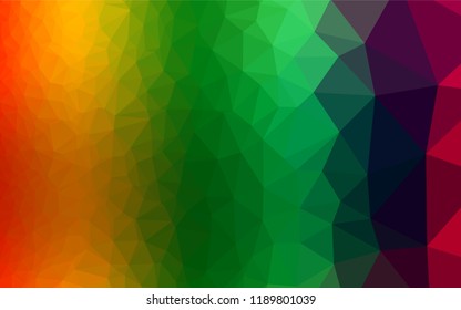 Light Multicolor, Rainbow vector abstract polygonal cover. Brand new colored illustration in blurry style with gradient. The best triangular design for your business.