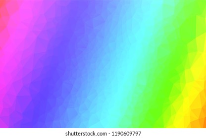 Light Multicolor, Rainbow vector abstract mosaic background. Triangular geometric sample with gradient.  The completely new template can be used for your brand book.