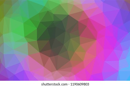 Light Multicolor, Rainbow vector abstract mosaic pattern. Geometric illustration in Origami style with gradient.  A completely new template for your business design.