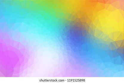 Light Multicolor, Rainbow vector abstract mosaic backdrop. Creative geometric illustration in Origami style with gradient. The completely new template can be used for your brand book.