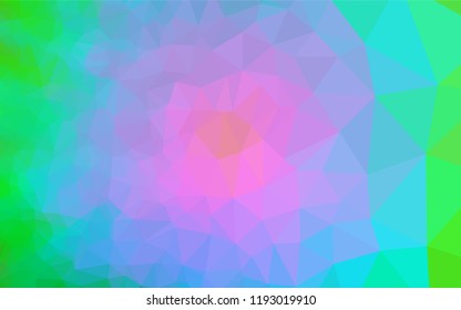 Light Multicolor, Rainbow vector abstract mosaic backdrop. Triangular geometric sample with gradient.  Triangular pattern for your business design.