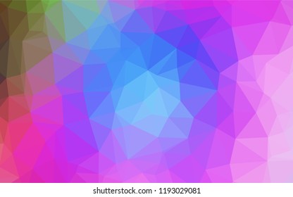 Light Multicolor, Rainbow vector abstract mosaic pattern. Shining illustration, which consist of triangles. The best triangular design for your business.