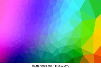 Light Multicolor, Rainbow vector abstract low poly background. Brand new colored illustration in blurry style with gradient. A completely new design for your business.