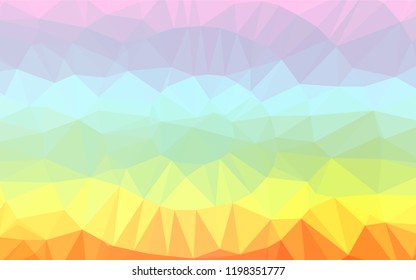 Light Multicolor, Rainbow vector abstract polygonal layout. A vague abstract illustration with gradient. The elegant pattern can be used as part of a brand book.