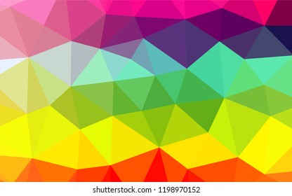 Light Multicolor, Rainbow vector abstract polygonal cover. A sample with polygonal shapes. Brand new design for your business.
