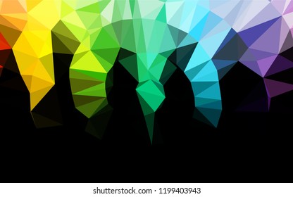 Light Multicolor, Rainbow vector abstract polygonal layout. A sample with polygonal shapes. The template can be used as a background for cell phones.