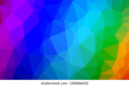 Light Multicolor, Rainbow vector abstract polygonal texture. Creative geometric illustration in Origami style with gradient. The template can be used as a background for cell phones.