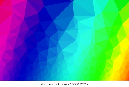 Light Multicolor, Rainbow vector abstract mosaic backdrop. Creative geometric illustration in Origami style with gradient. Brand new design for your business.