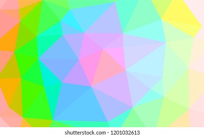 Light Multicolor, Rainbow vector abstract mosaic background. Glitter abstract illustration with an elegant design. The polygonal design can be used for your web site.