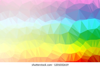 Light Multicolor, Rainbow vector abstract mosaic backdrop. A completely new color illustration in a vague style. Triangular pattern for your business design.