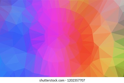 Light Multicolor, Rainbow vector abstract mosaic background. A vague abstract illustration with gradient. A new texture for your design.