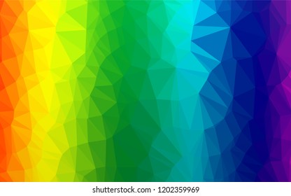 Light Multicolor, Rainbow vector abstract polygonal layout. A sample with polygonal shapes. The best triangular design for your business.