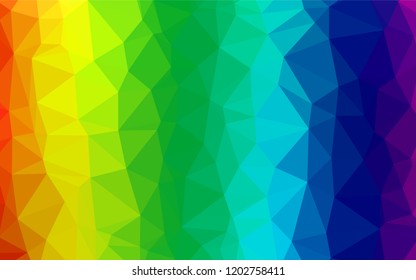 Light Multicolor, Rainbow vector abstract mosaic background. Triangular geometric sample with gradient.  A new texture for your design.