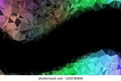 Light Multicolor, Rainbow vector abstract mosaic pattern. Geometric illustration in Origami style with gradient.  The textured pattern can be used for background.