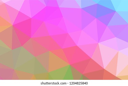 Light Multicolor, Rainbow vector abstract polygonal texture. A vague abstract illustration with gradient. The completely new template can be used for your brand book.