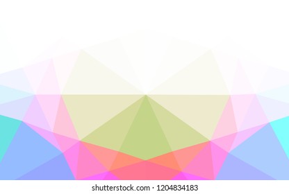 Light Multicolor, Rainbow vector abstract polygonal layout. A completely new color illustration in a vague style. The best triangular design for your business.