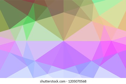 Light Multicolor, Rainbow vector abstract mosaic background. Triangular geometric sample with gradient.  Brand new design for your business.