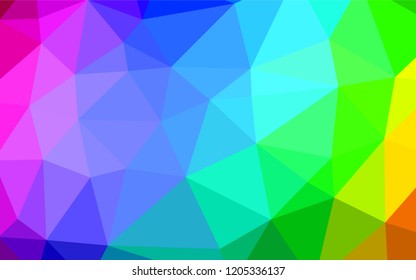 Light Multicolor, Rainbow vector abstract mosaic backdrop. Creative geometric illustration in Origami style with gradient. The best triangular design for your business.