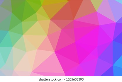 Light Multicolor, Rainbow vector abstract polygonal layout. An elegant bright illustration with gradient. The elegant pattern can be used as part of a brand book.