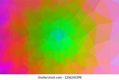 Light Multicolor, Rainbow vector abstract mosaic backdrop. A sample with polygonal shapes. The template can be used as a background for cell phones.