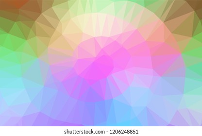 Light Multicolor, Rainbow vector abstract mosaic background. Shining illustration, which consist of triangles. A completely new template for your business design.