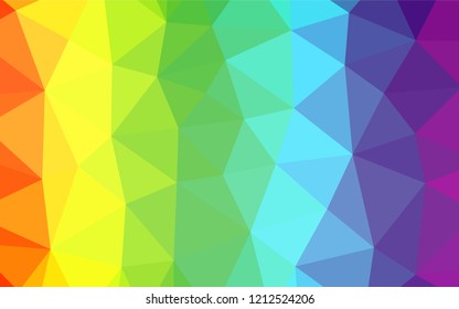Light Multicolor, Rainbow vector abstract mosaic pattern. Shining illustration, which consist of triangles. Triangular pattern for your business design.