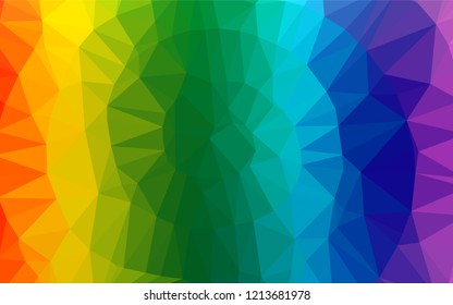 Light Multicolor, Rainbow vector abstract polygonal cover. Triangular geometric sample with gradient.  A completely new template for your business design.