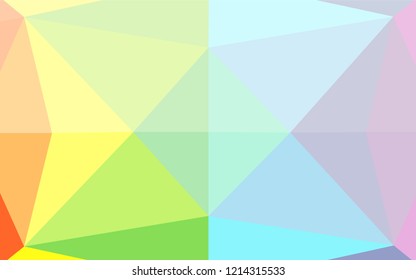 Light Multicolor, Rainbow vector abstract polygonal layout. Creative geometric illustration in Origami style with gradient. Triangular pattern for your business design.