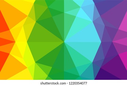 Light Multicolor, Rainbow vector abstract mosaic pattern. Creative geometric illustration in Origami style with gradient. The elegant pattern can be used as part of a brand book.