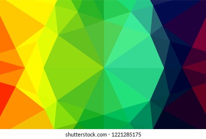 Light Multicolor, Rainbow vector abstract polygonal layout. Brand new colored illustration in blurry style with gradient. The best triangular design for your business.
