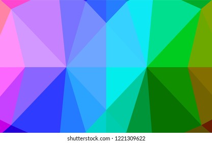 Light Multicolor, Rainbow vector abstract mosaic backdrop. Shining illustration, which consist of triangles. The completely new template can be used for your brand book.