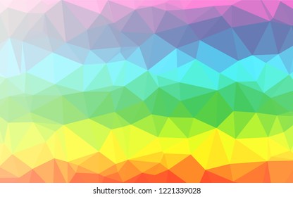 Light Multicolor, Rainbow vector abstract polygonal cover. Glitter abstract illustration with an elegant design. A completely new template for your business design.