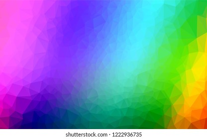 Light Multicolor, Rainbow vector abstract mosaic pattern. Shining illustration, which consist of triangles. The polygonal design can be used for your web site.