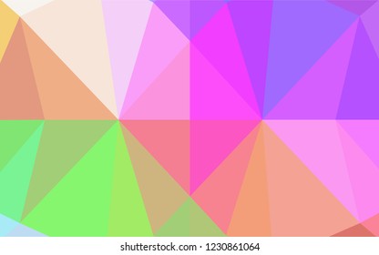Light Multicolor, Rainbow vector abstract mosaic backdrop. Modern geometrical abstract illustration with gradient. The best triangular design for your business.