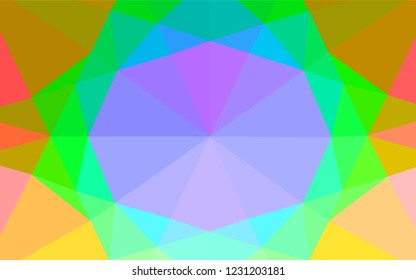 Light Multicolor, Rainbow vector abstract mosaic pattern. Creative illustration in halftone style with gradient. Brand new style for your business design.