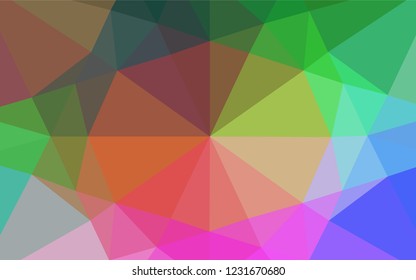 Light Multicolor, Rainbow vector abstract mosaic backdrop. Creative illustration in halftone style with gradient. The template can be used as a background for cell phones.