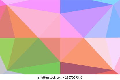 Light Multicolor, Rainbow vector abstract polygonal cover. Geometric illustration in Origami style with gradient.  A new texture for your design.