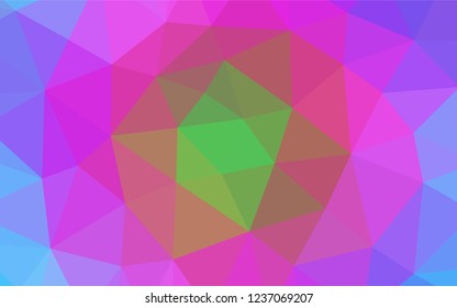Light Multicolor, Rainbow vector abstract polygonal cover. Shining colored illustration in a Brand new style. Triangular pattern for your business design.
