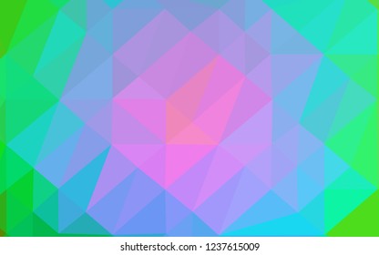 Light Multicolor, Rainbow vector abstract polygonal texture. Shining illustration, which consist of triangles. Textured pattern for background.