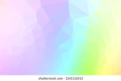 Light Multicolor, Rainbow vector abstract mosaic pattern. Triangular geometric sample with gradient.  The completely new template can be used for your brand book.