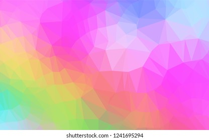 Light Multicolor, Rainbow vector abstract polygonal cover. Colorful illustration in abstract style with gradient. The completely new template can be used for your brand book.