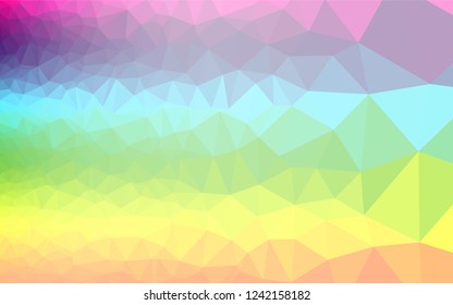 Light Multicolor, Rainbow vector abstract polygonal cover. An elegant bright illustration with gradient. Brand new style for your business design.