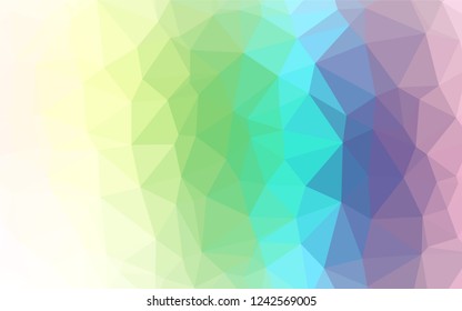 Light Multicolor, Rainbow vector abstract polygonal cover. Geometric illustration in Origami style with gradient.  A new texture for your design.