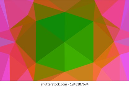 Light Multicolor, Rainbow vector abstract mosaic background. A vague abstract illustration with gradient. The best triangular design for your business.