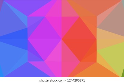 Light Multicolor, Rainbow vector abstract mosaic background. Brand new colored illustration in blurry style with gradient. Triangular pattern for your business design.